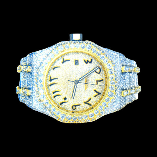 Two Tone Yellow Gold Moissanite Watch